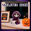 Décoration de fantôme d'Halloween, figurine de fantôme de doigt mignon, décoration de statue effrayante en résine amusante, plateau de table d'intérieur, décoration de bureau à domicile (1, mauve et blanc)