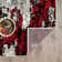 Rectangle Abstract Machine Woven Polypropylene Area Rug in Red/White