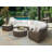 Cypress Point Ocean Terrace 85'' Wide Outdoor Wicker Curved Patio Sofa with Sunbrella Cushions