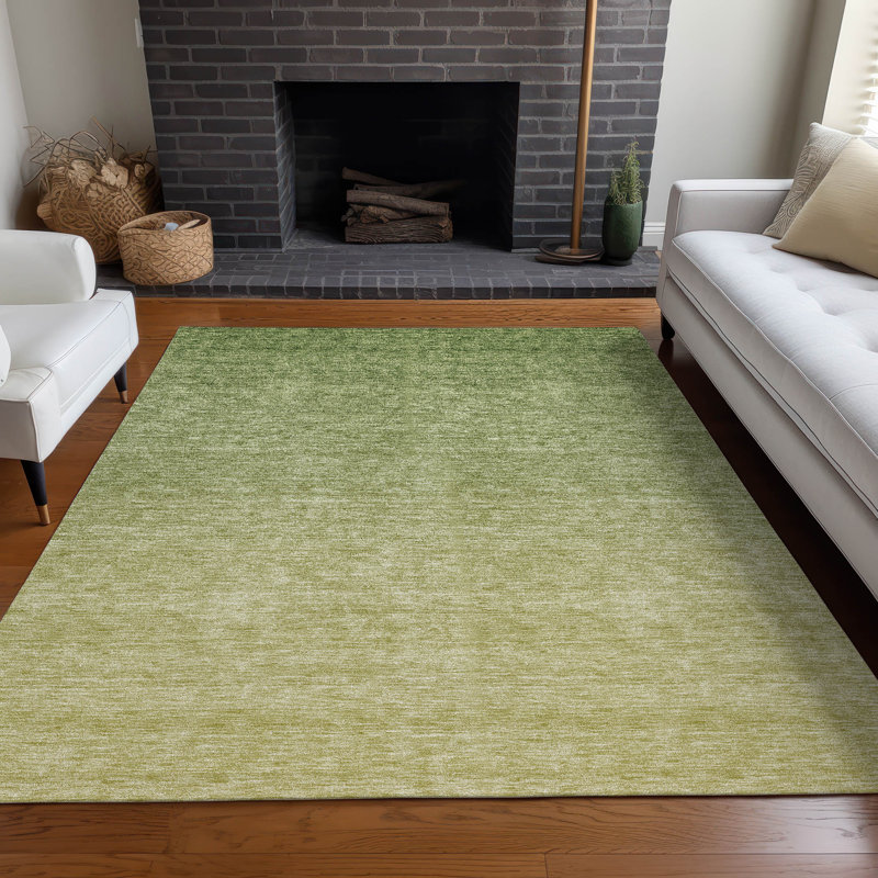 Tapis vert Prisco lavable à la machine de qualité supérieure, Rectangle 9 pi x 12 pi