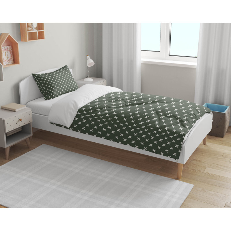 Ensemble d'édredon léger Criss Cross, Vert