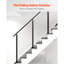 Poteau de garde-corps en câble, poteau d'escalier 42 po x 1 po x 2 po, avec trous pré-percés à angle de 30 °, poteau de rail en acier inoxydable avec support horizontal et incurvé, paquet de 1, noir