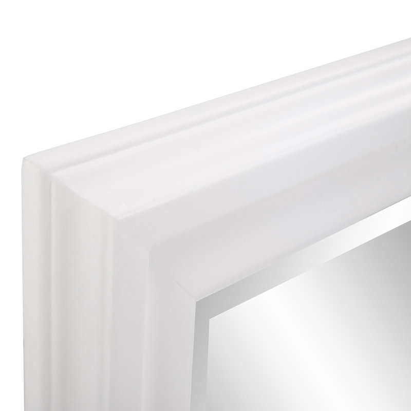 Mora Solid Wood Rectangle Mirror, White