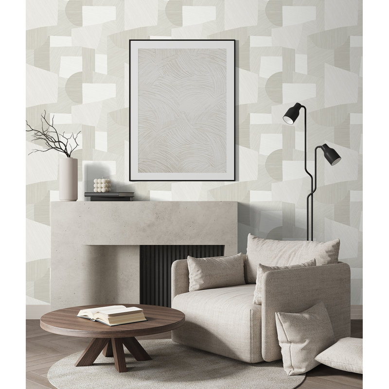 Papier peint ivoire Ivy Bronx Designs, Noix de coco métallique