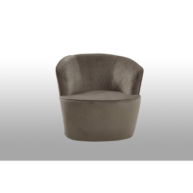 Fauteuil demi-tonneau en velours 29,5 po Eastpointe, Taupe