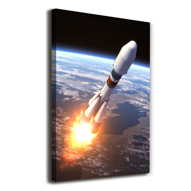 A Space Rocket - Wrapped Canvas Print