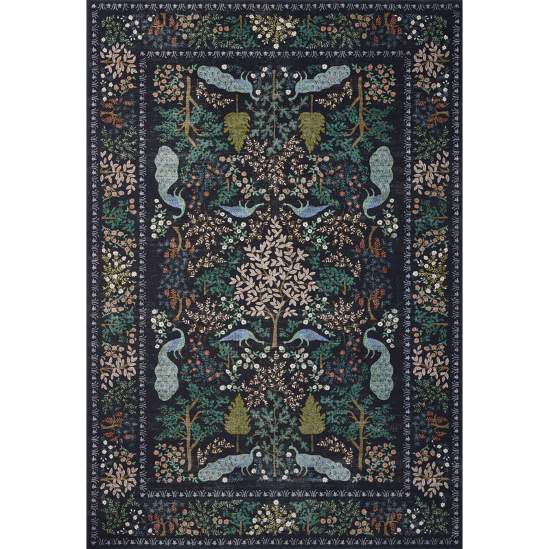 Tapis gris anthracite Rifle Paper Co. x Loloi, Rectangle 7 pi 6 po x 9 pi 6 po