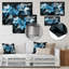 «Poinsettias II», impression d'art mural gris et bleu-964340054-925379370