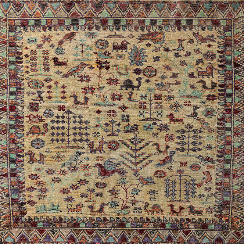 Abstract Indoor Rug, Square 5'