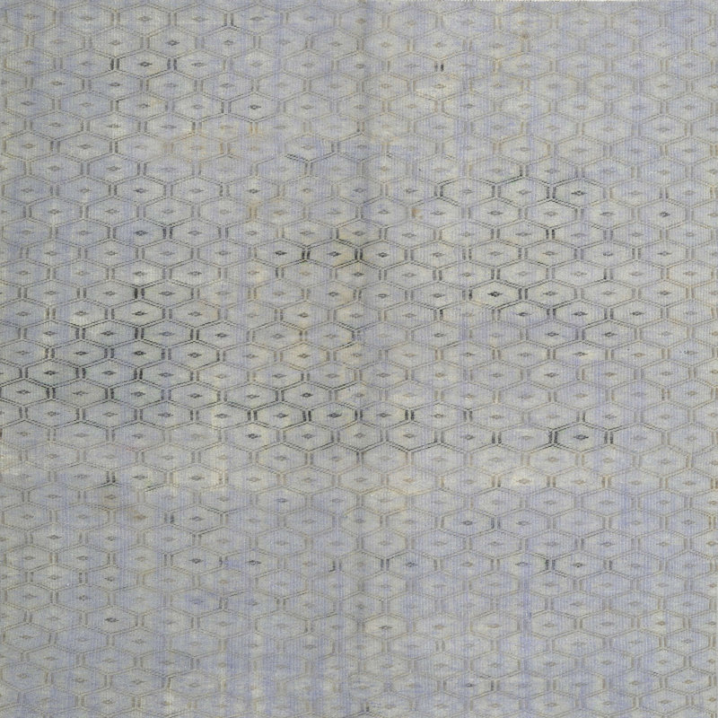 Tapis géométrique en laine gris, Carré 8 pi