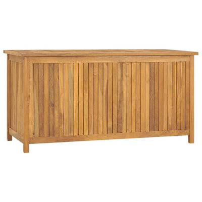 Water Resistant Teak Wood Deck Box in Brown by VidaXL