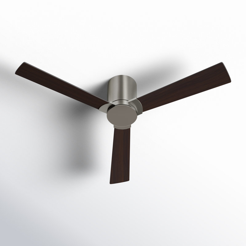 Ventilateur de plafond Salma, H 9,3 po x l 44 po, Pales réversibles argent / noyer américain, Acier brossé