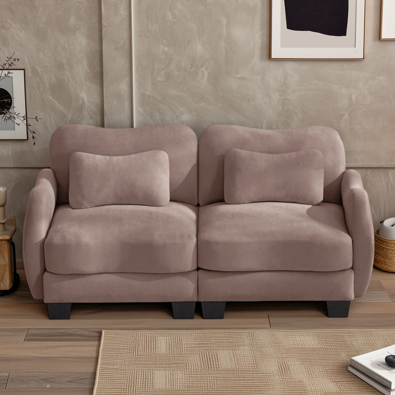 Upholstered 70.8 " Chenille Loveseat, Rose poussière