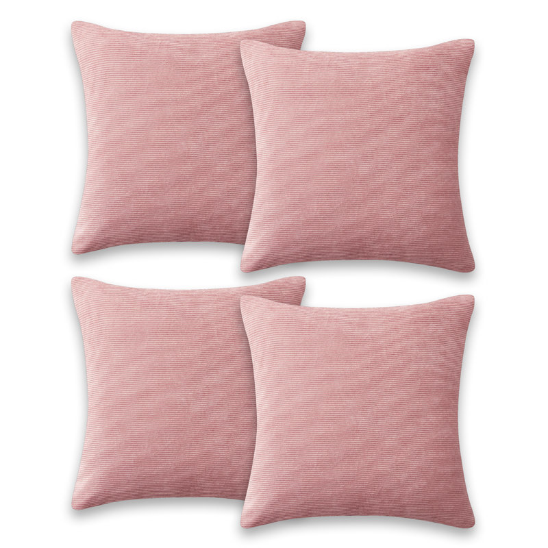 Striped Square Cushion Pad, Light Pink