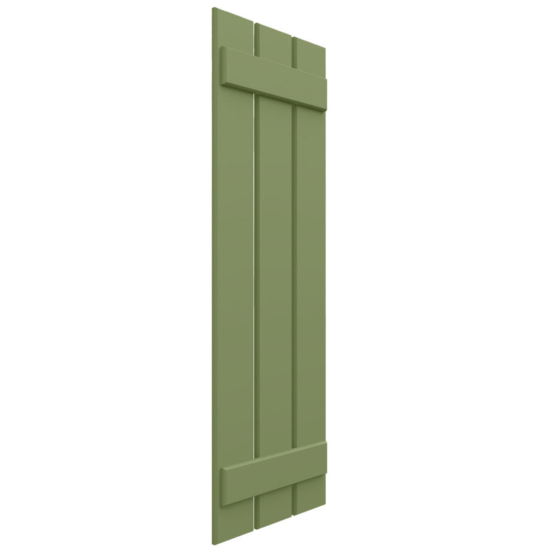Volets en composite à trois planches EnduraCore l 17 1/8 po x H 35 po, vert mousse (par paire - quincaillerie non incluse)