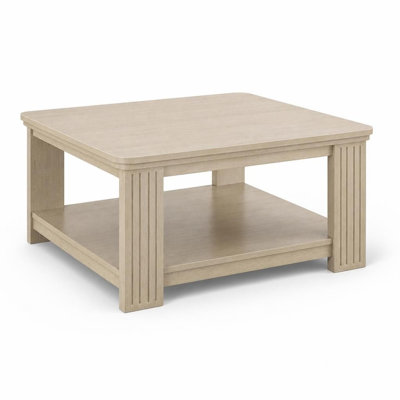 Table basse carrée avec rangement à 2 niveaux Table basse en MDF robuste avec tablette inférieure ouverte