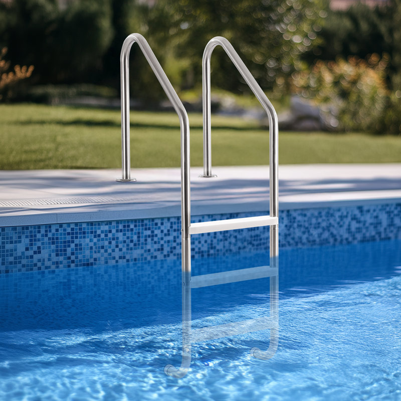 Échelle de piscine à 3 marches en acier inoxydable à 3 marches avec charge de 265 lb pour piscine de 48 à 54 po