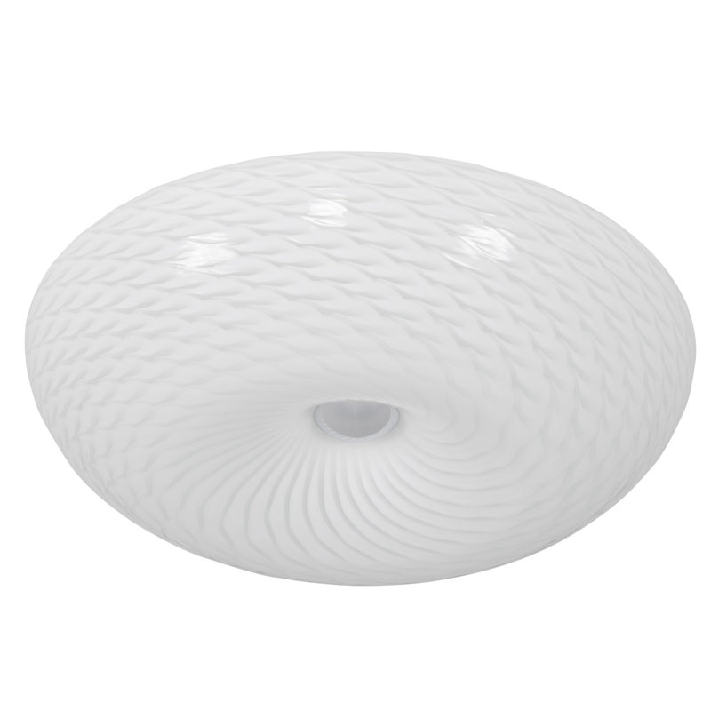 Plafonnier encastré unique à 2 lumières Swirled, H 4,75 po x l 15,5 po x P 15,5 po