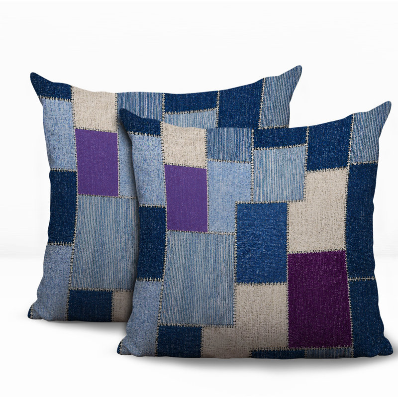 Oreiller réversible intérieur / extérieur Kazie, 20x20, Purple