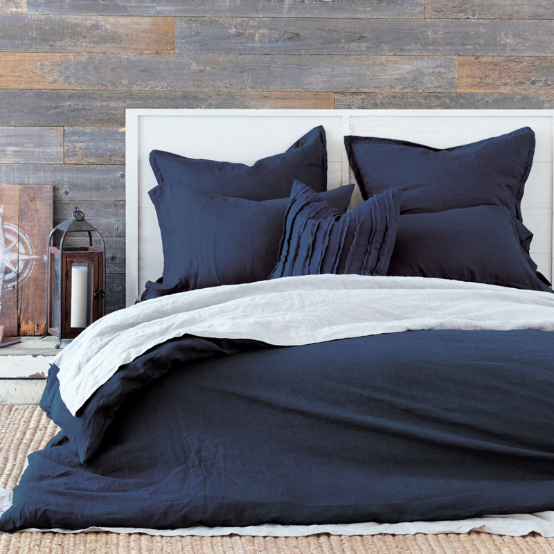 Housse de couette en lin Shiloh, Indigo, Housse de couette grand