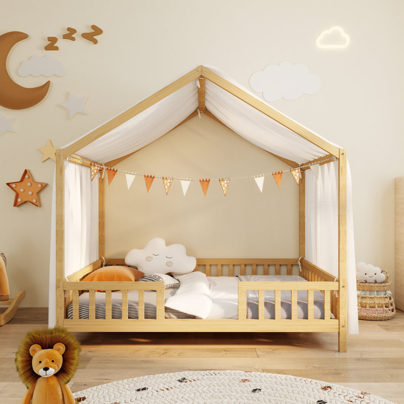 Lit sur pied Montessori, Naturel, Lit double