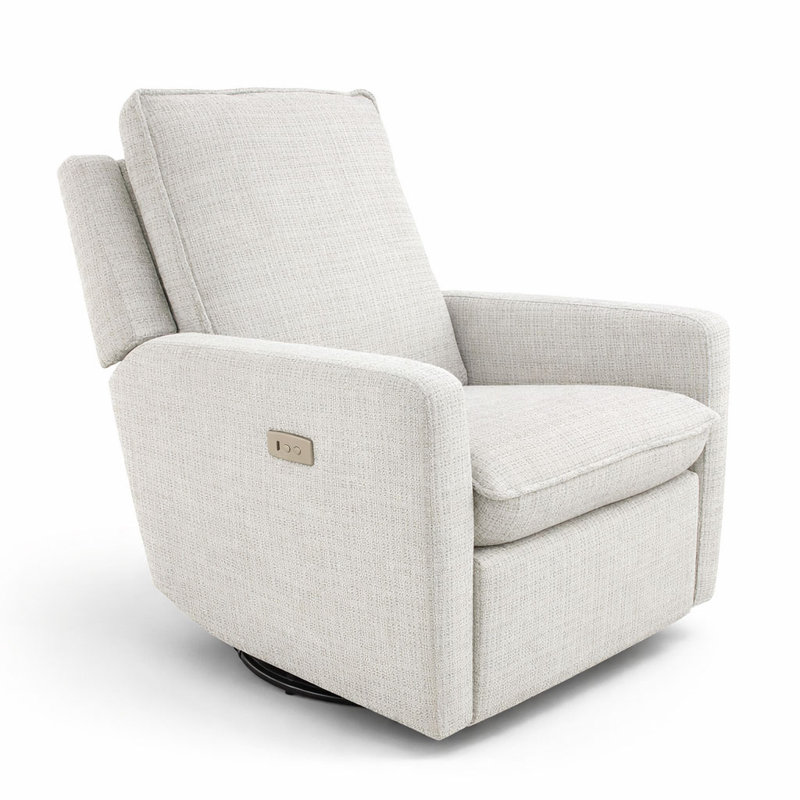 Rachel Power Swivel Rocking Chair, Pearl