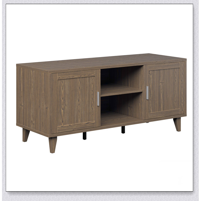 Meuble télé 60 po Modern pour téléviseur de 65 po ou moins, finition noyer classique