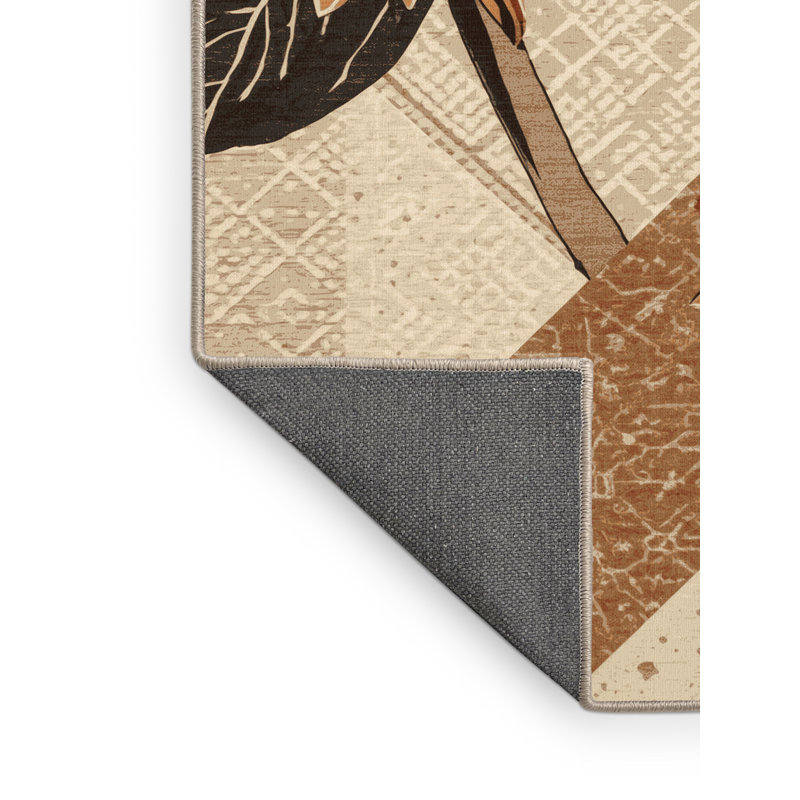 Tapis marocain beige moelleux moelleux et doux à motif fremantle Zinnia, Rond 7 pi