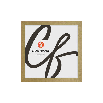 Cadre photo Craig Frames 25 x 30 cm, or tissé, style Bauhaus 125, moulure en MDF de 3,2 cm, finition texturée, vitre et système d'accrochage inclus.