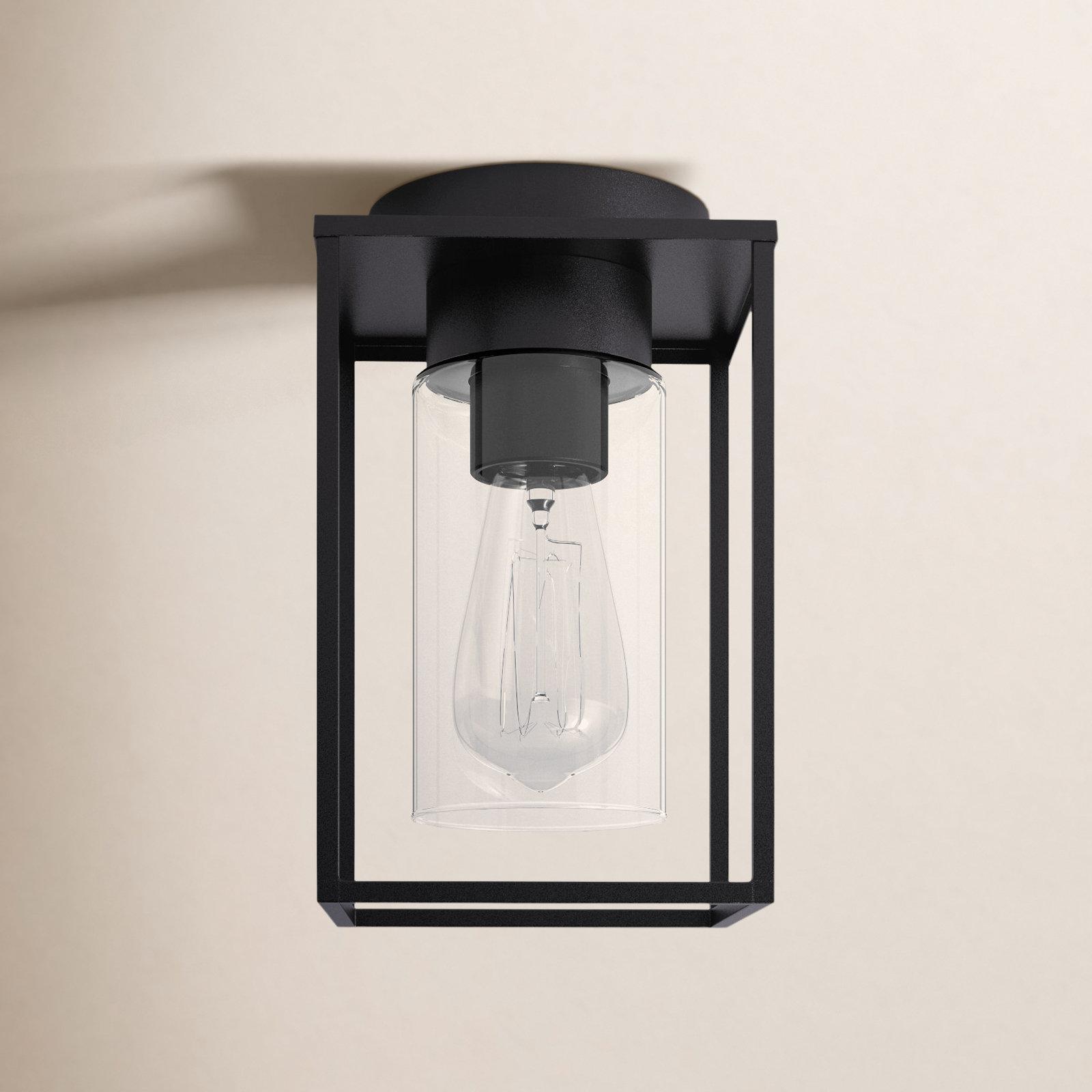 Jordana Outdoor Flush Mount, Black