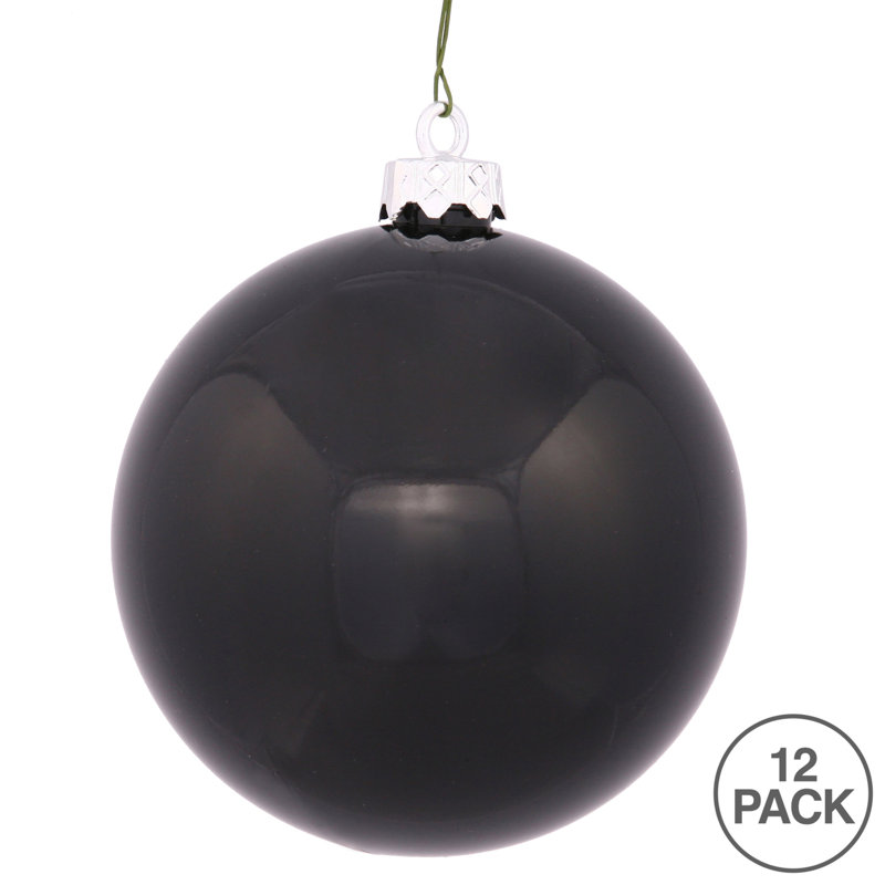 Holiday Décor Ball Ornament, 2.75" H x 2.75" W x 2.75" D, Black