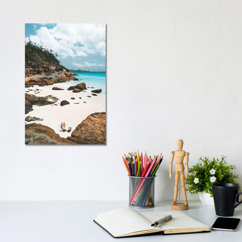Bikini Girl Relaxing On Beach by James Vodicka - Wrapped Canvas Gallery-Wrapped Canvas Giclée, 30.48cm H x 20.32cm W