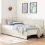 Lit simple ajustable beige avec 2 tiroirs de rangement, rembourré pour la chambre à coucher, conception moderne, confortable, lit en velours convertible en eucalyptus et de construction, structure douce et renforcée