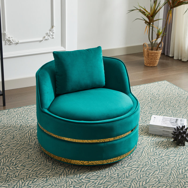 Fauteuil pivotant, fauteuil d'appoint pivotant à 360 °, fauteuil demi-tonneau pour chambre à coucher (fauteuil d'appoint)