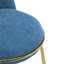 Tabouret de bar rembourré en métal doré avec revêtement bleu (ensembles de 2 pièces)
