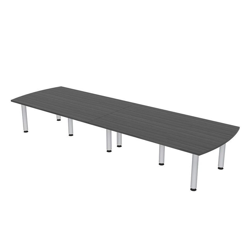 Table de conférence rectangulaire Arc avec pieds, H 30 po x l 84 po x P 48 po, Asian Night, Argent
