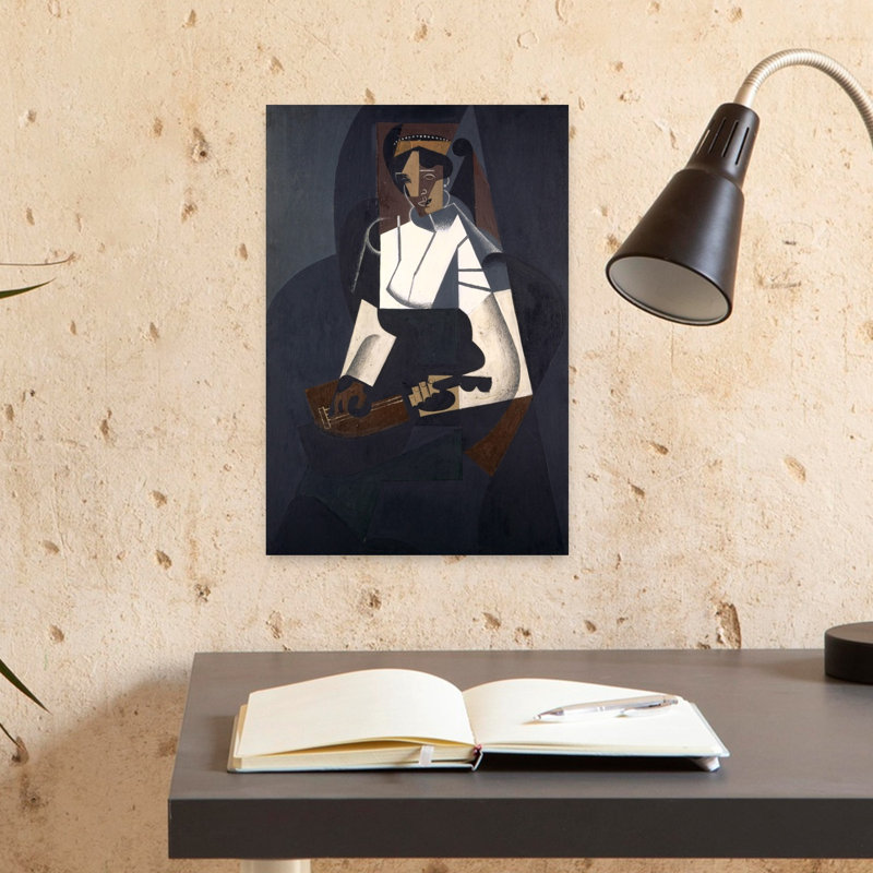 " Woman With Mandolin, After Corot, 1916 Abstract Contemporary Wall Art Print " by Juan Gris Print, 18" H x 12" W