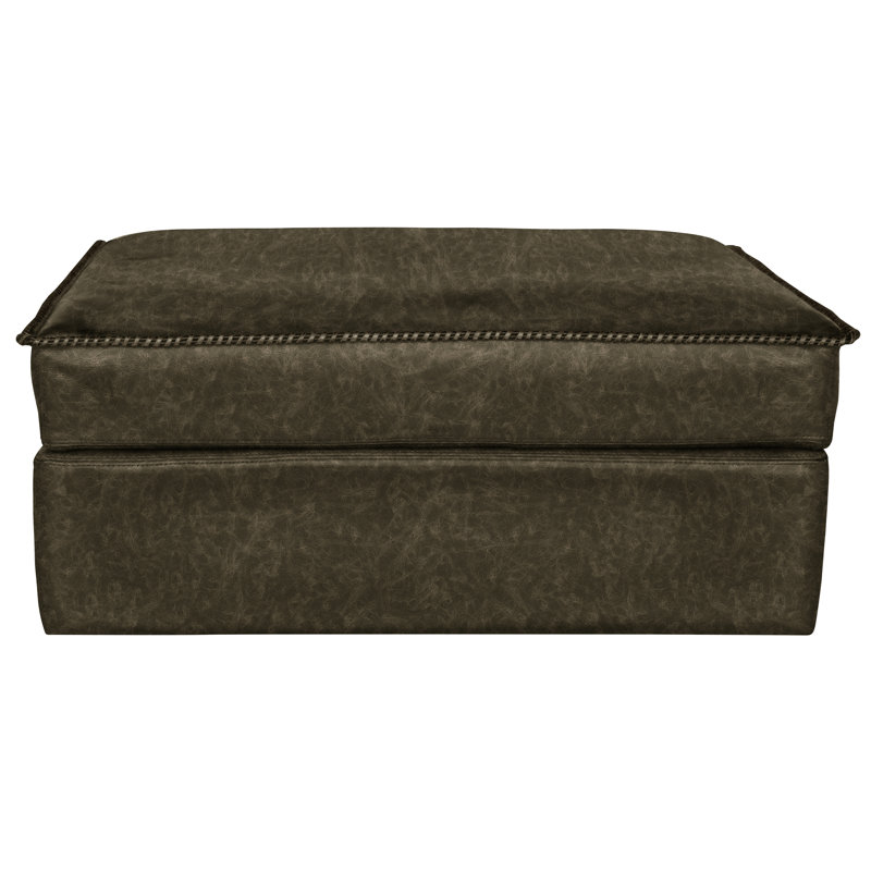 Urban Cowboy Leather Ottoman, Graphite (Coyote), Espresso