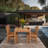 5 Piece Teak Wood Outdoor Patio Bistro Dining Set Including 55" Rectangular Table With 4 Abaco Side Chairs