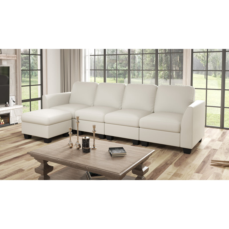 Canapé modulaire 5 pièces Surbiton, Tissu technologique beige