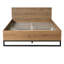 CADRE DE LIT EN BOIS D'INGENIERIE GRAND TAILLE, COULEUR NATURELLE ET NOIRE