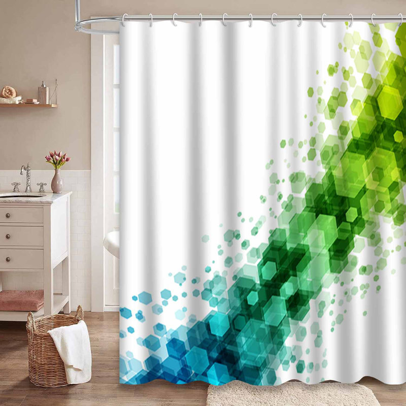 Rideau de douche jaune imperméable, rideaux de douche pour la salle de bain avec 12 crochets, 72" L x 72" W