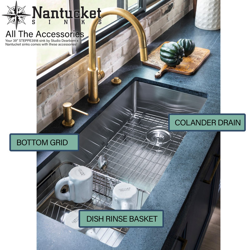 Nantucket Sinks x Studio Dearborn Pro Series Undermount Stainless Steel Kitchen Sink