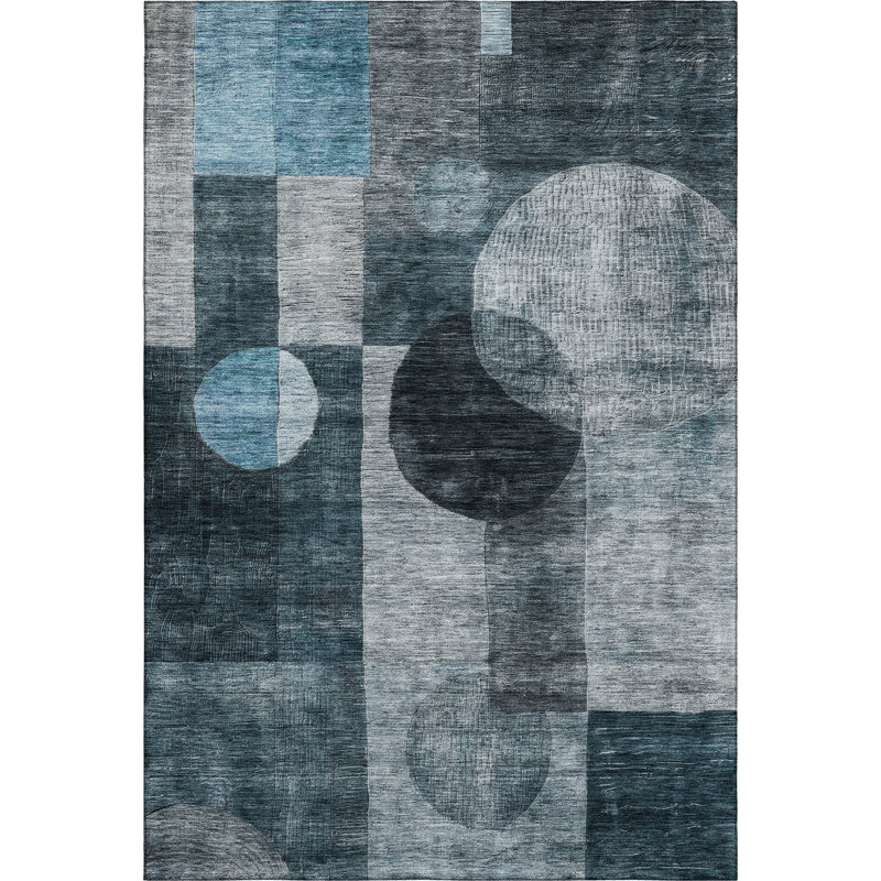 Premium Machine Washable Konopka AMF1114 Geometric Rug, Rectangle 10 pi x 14 pi