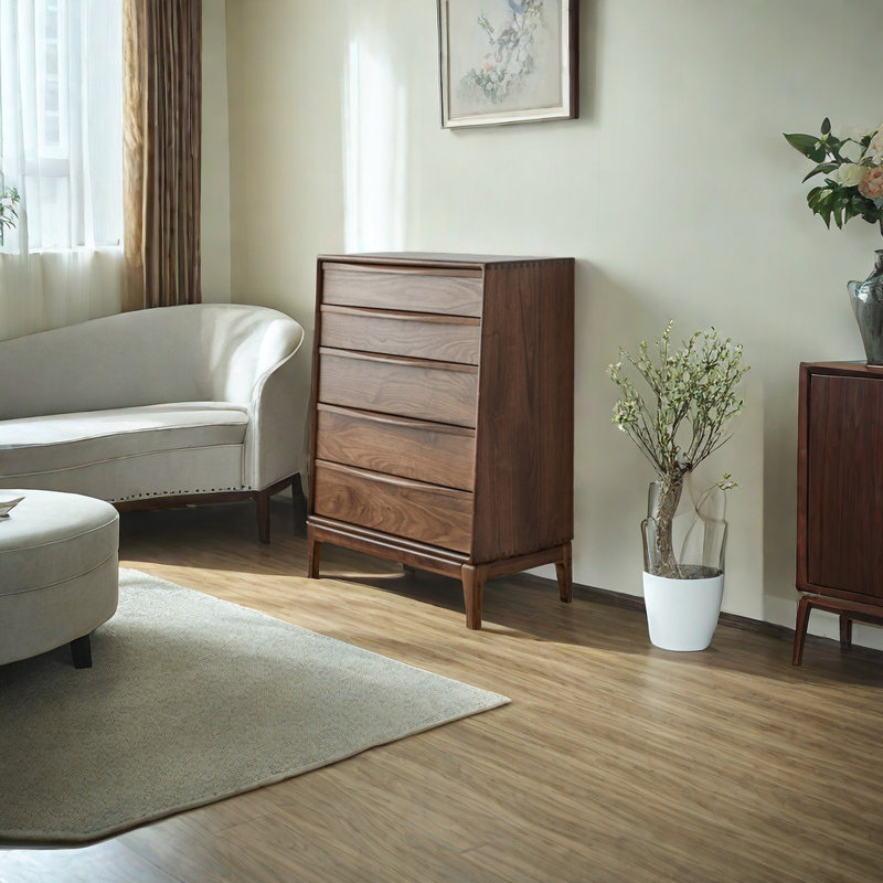 Commode d'appoint simple en noyer noir