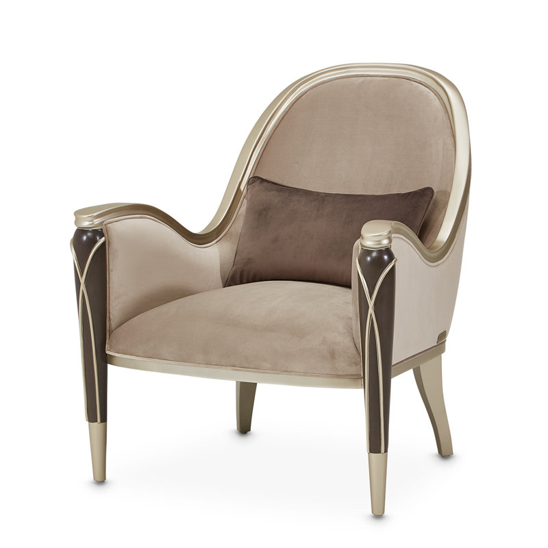 Villa Cherie 31'' Wide Armchair, Porcini Velvet