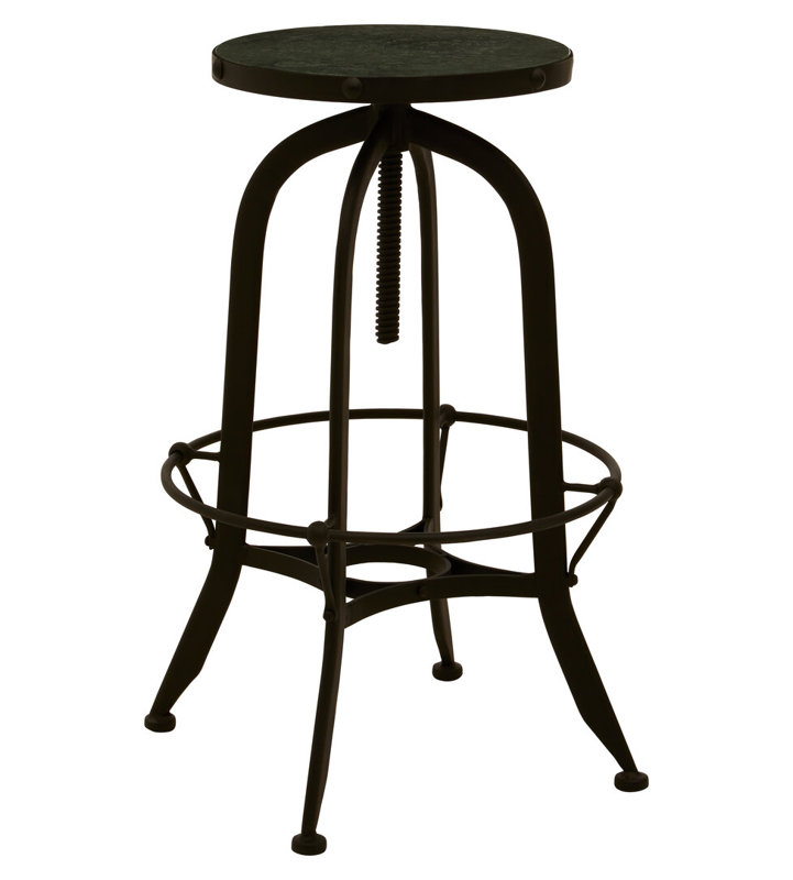 Counter Stool with Metal Frame, Green/Black
