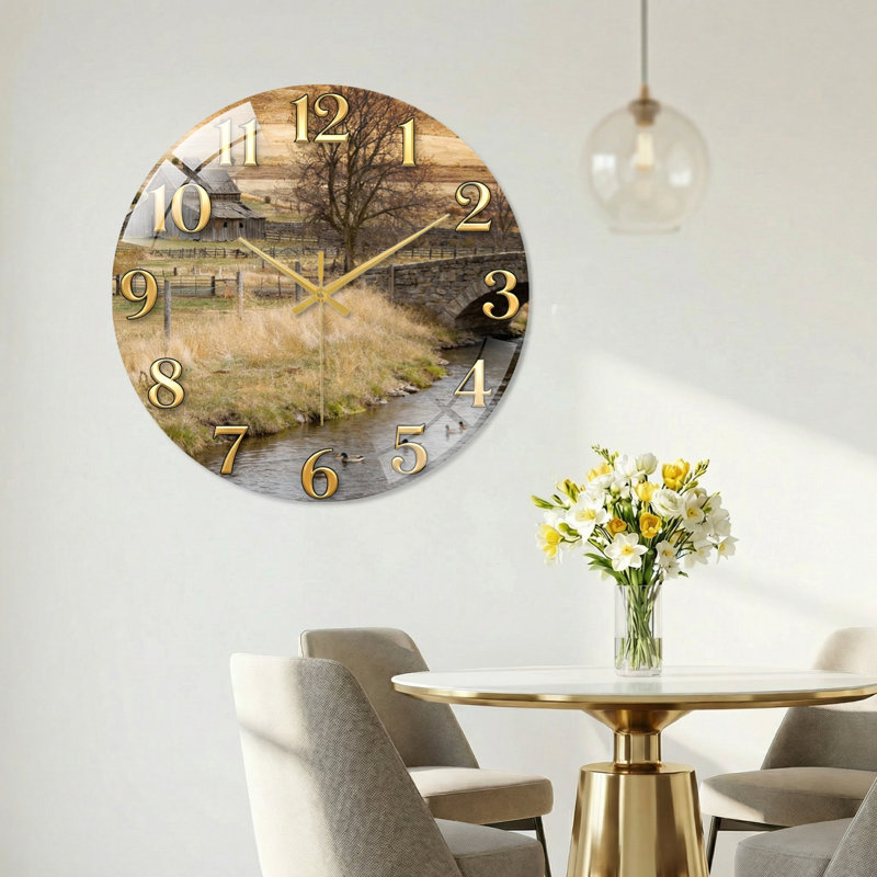 Horloge murale en verre, 40 x 40 cm (15,7 x 15,7 pouces)