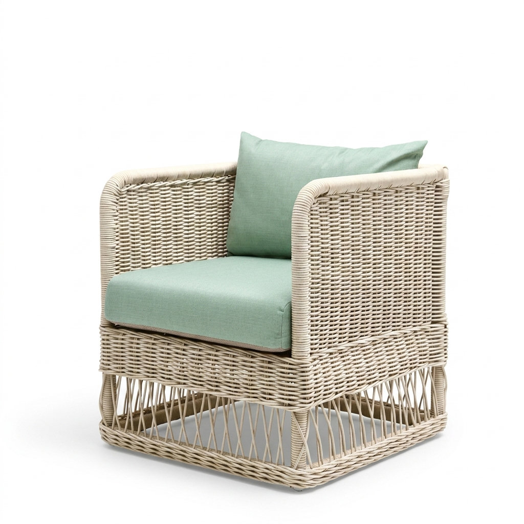 Margot Pebble Outdoor Patio Club Chairs, Canvas Spa, White