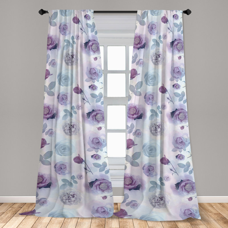 Coreatha Semi Sheer Curtain Pair, 28" W x 95" L